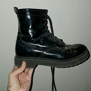 Black combat boots